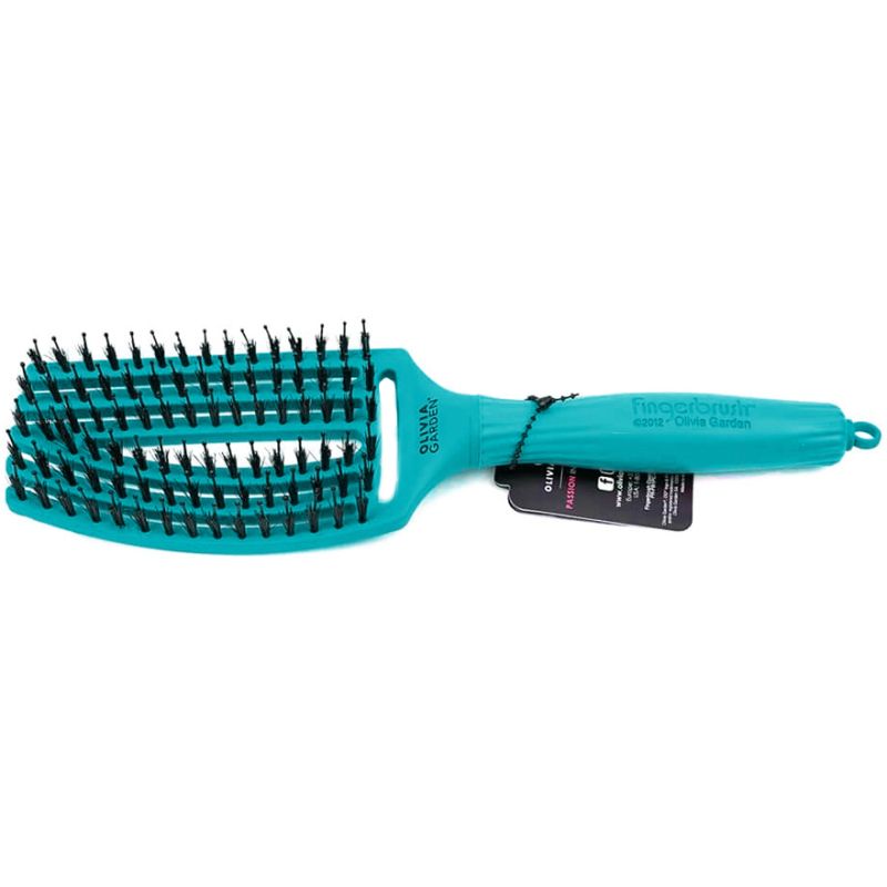 Olivia Garden Щетка массажная с натуральной щетиной Finger Brush Combo Medium Tropical Ocean