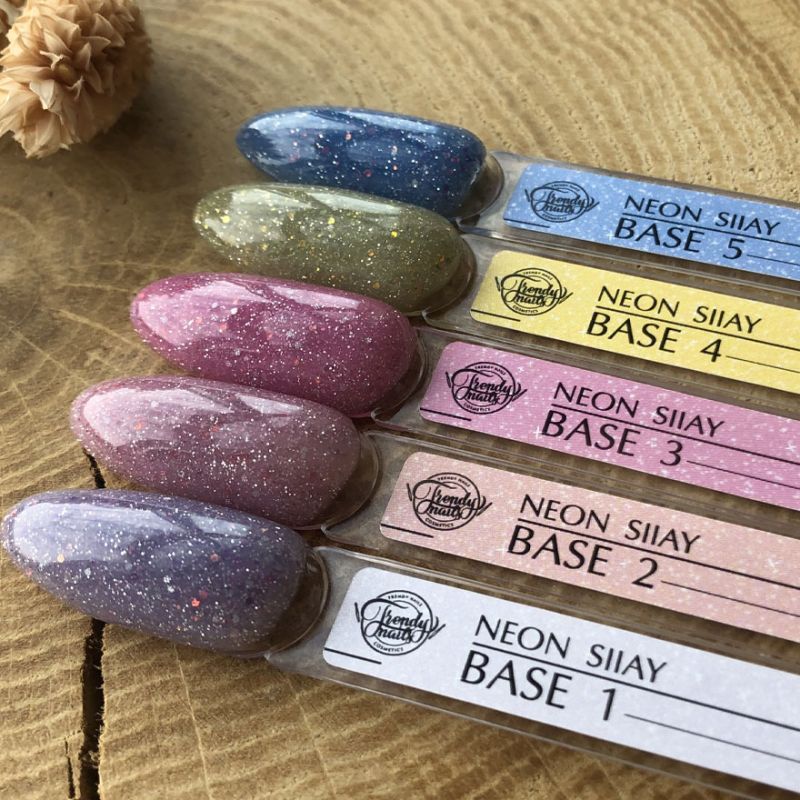Trendy Nails Neon Siiay Base №03 (bright pink with sparkles, reflective), 8 ml