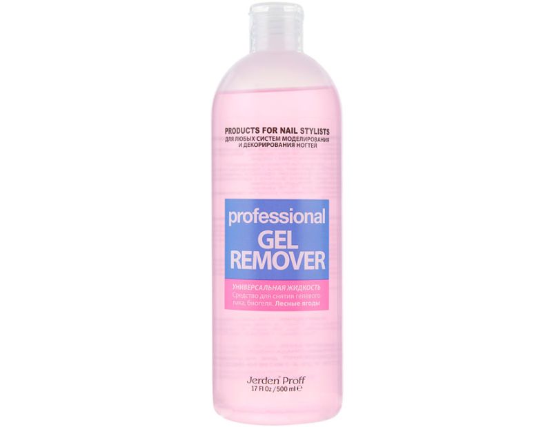 Jerden Proff Gel Remover emulsion for removing gel polish and biogel, Blackberry, 500 ml