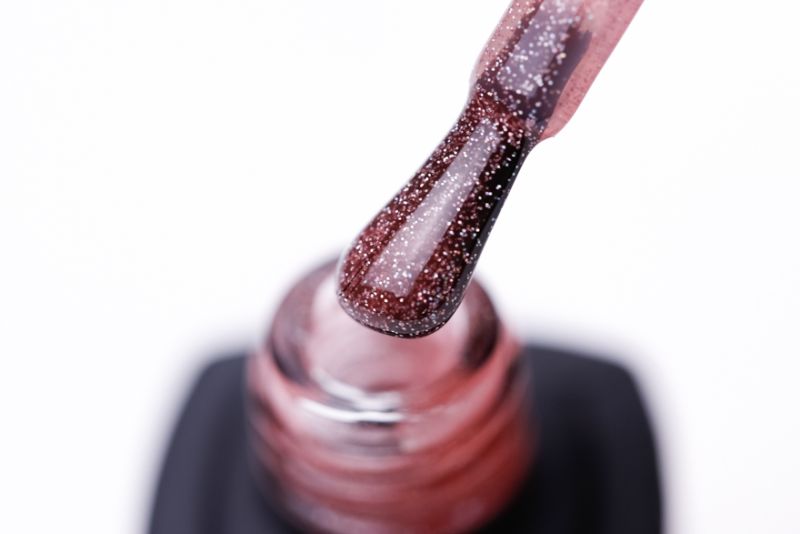 MOON FULL color Gel polish No. 307 gel-varnish (translucent peach with multi-colored shimmer), 8 ml