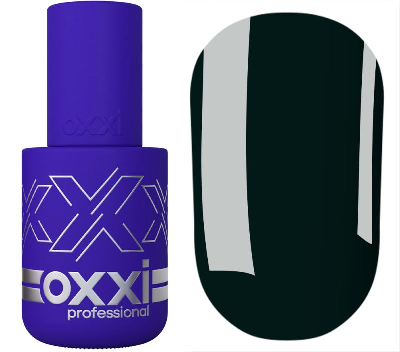 OXXI Gel nail polish No. 296 (dark green, enamel), 10 ml