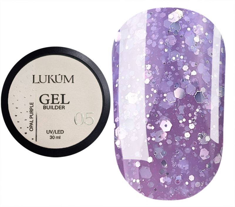 Lukum Гель для ногтей Builder Gel Opal №05 Purple, 30 мл