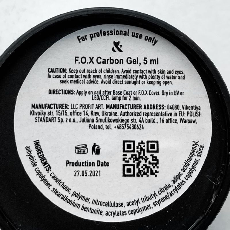 F.O.X Nail gel Carbon gel Masha Create, 5 ml
