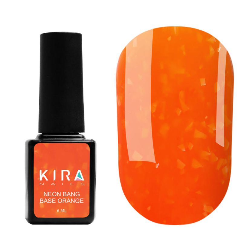 Kira Nails Neon Bang Base Orange, 6 мл