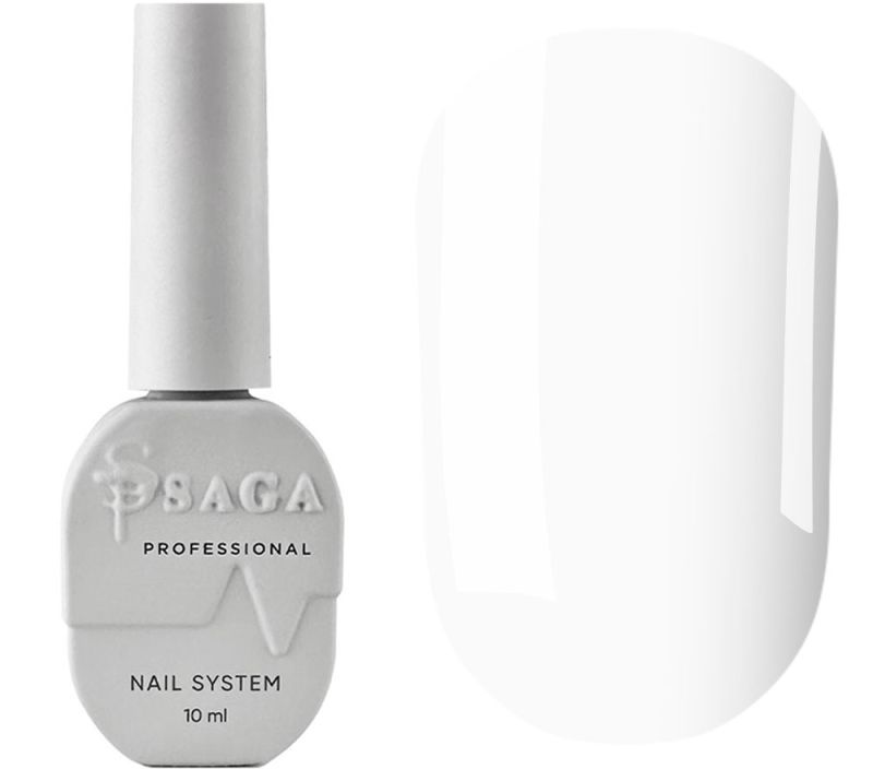SAGA professional gel polish Super White (white, enamel), 9 ml