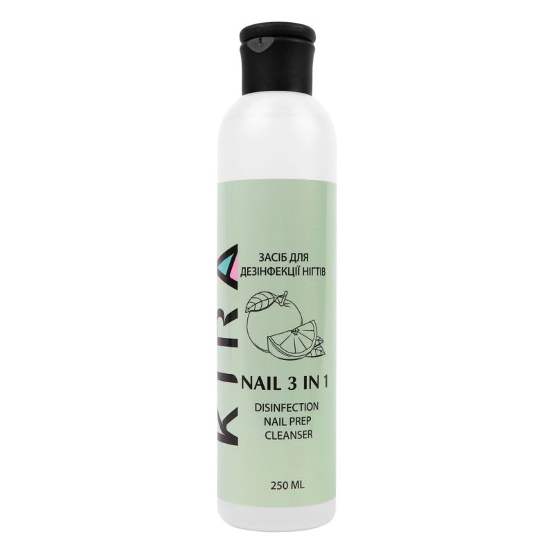 Kira Nails 3 in 1 - means for removing the sticky layer, disinfecting and degreasing, 250 ml