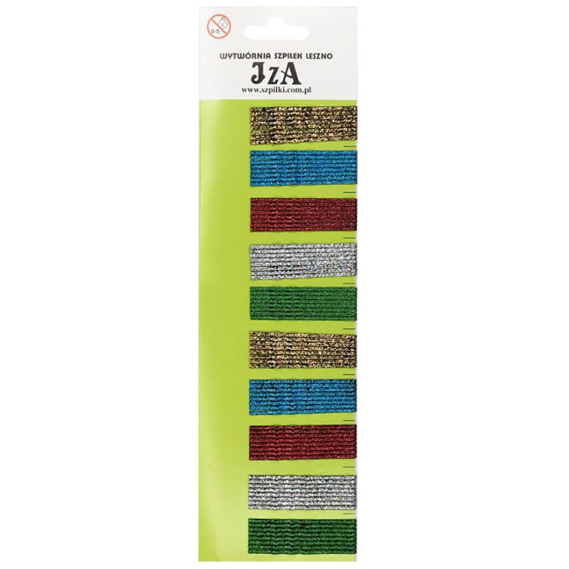 JZA invisible pins, shiny 6 cm wavy, multicolored (80 pcs)