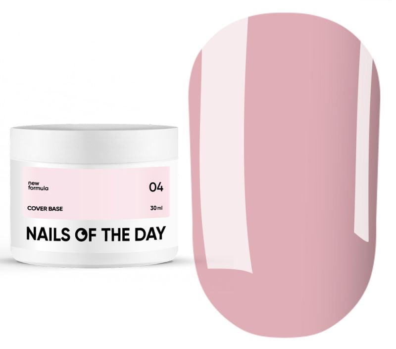 Nails Of The Day Cover base No. 04 (translucent powdery pink), 30 ml