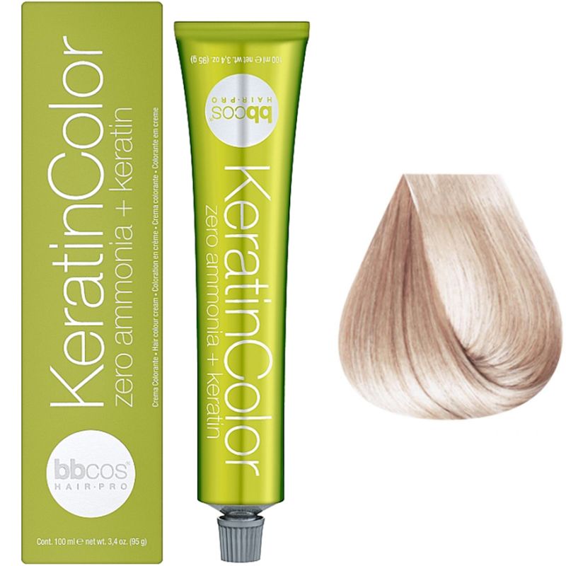 Bbcos Keratin Color Крем-краска для волос 10/26 блондин экстра светлый розовый, 100 мл