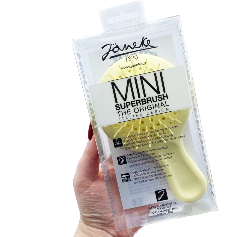Janeke Mini Superbrush Hairbrush Light Yellow