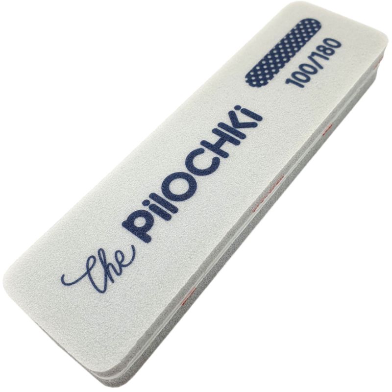 ThePilochki Баф шліфувальник для нігтів, 115*33 мм (сірий) - 100/180 грiт