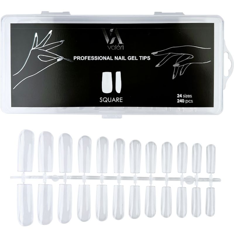 Valeri Gel tips for nail extensions Nail Gel Tips Square (240pcs)