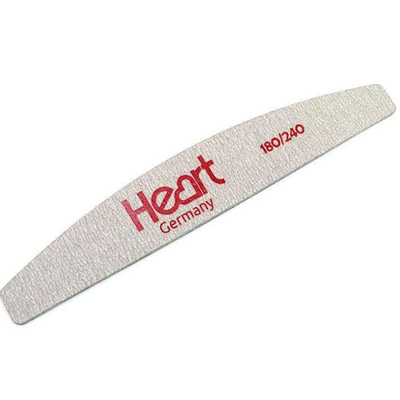 Пилочка для ногтей HEART Half 180/240, полукруг, серая