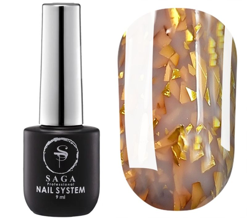 SAGA professional LEAF BASE 5 (light beige with gold leaf), 9 ml