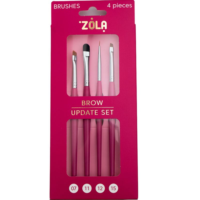 ZOLA Набор кистей для бровей Update Set, 4 шт