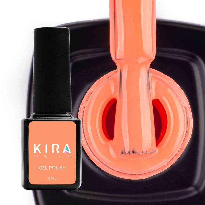 Kira Nails gel varnish No. 020 (pink-peach, neon), 6 ml
