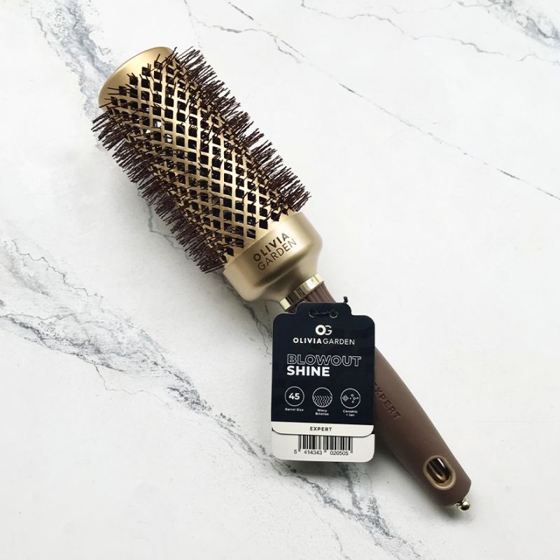 Olivia Garden Брашинг термо EXPERT BLOWOUT SHINE Wavy Bristles Gold&Brown 45