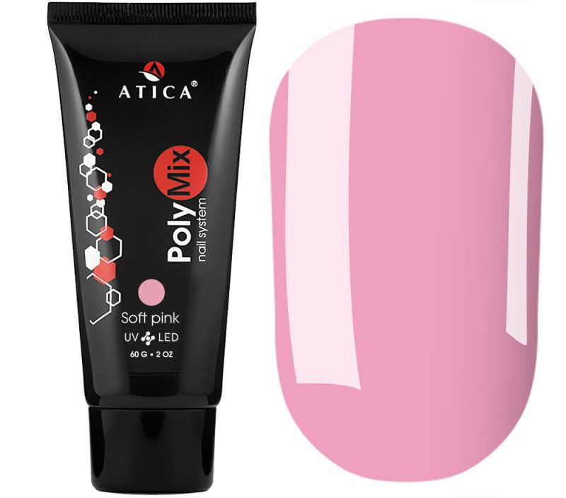 Atica PolyMix Soft Pink - полигель нежно-розовый, 60г