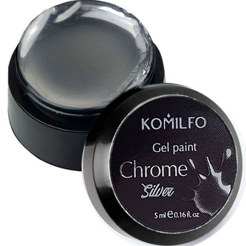 Komilfo Gel Paint Chrome Silver без липкого слоя, 5 мл