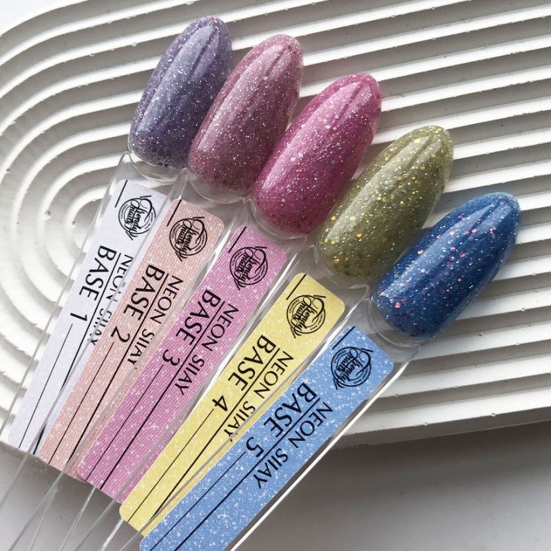 Trendy Nails Neon Siiay Base №03 (bright pink with sparkles, reflective), 8 ml