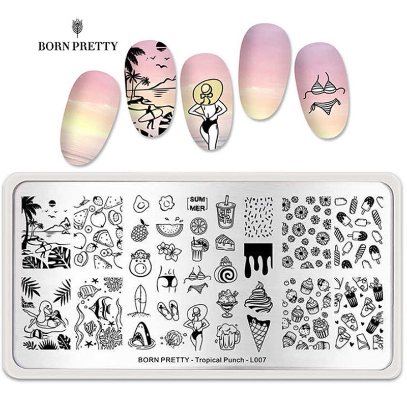 Born Pretty Stamping plate Tropical Punch L007