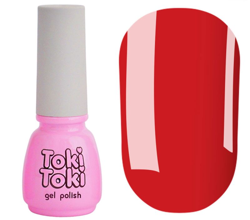 Toki Toki Gel nail polish Lady in Red 001 (bright red, enamel), 5 ml