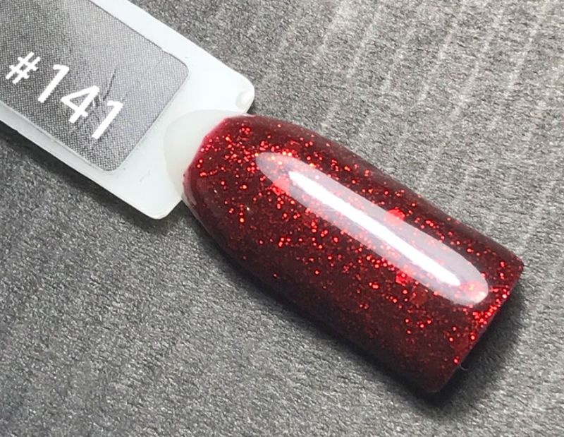 Гель-лак NUB 141 La Scala Night (червоно-бордовий з шимером), 8 мл