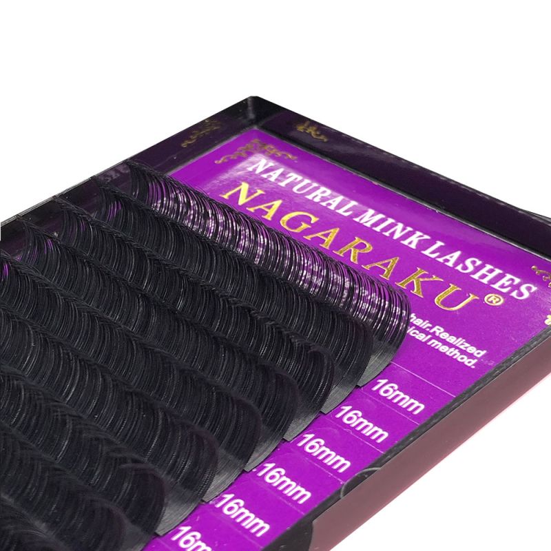 Nagaraku NATURAL Black eyelashes D 0.10 (16 bands 16 mm)