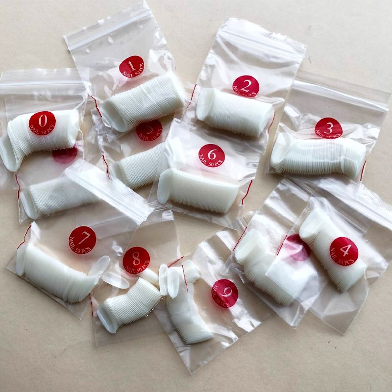 Oval nail tips, different sizes, matte, 600 pcs