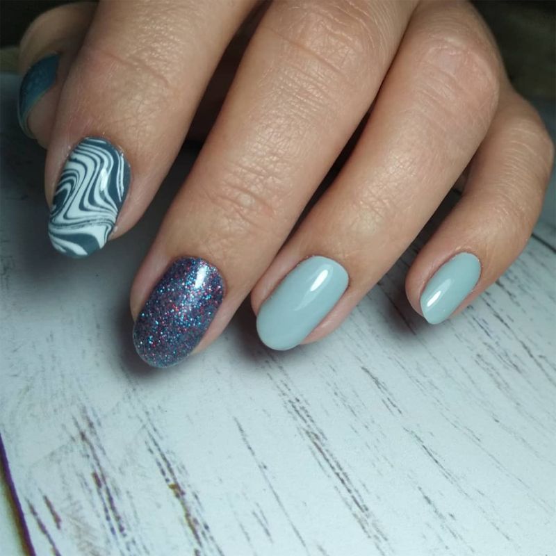 Gel polish Molekula No. 101 (red-blue shimmer with sparkles), 6 ml
