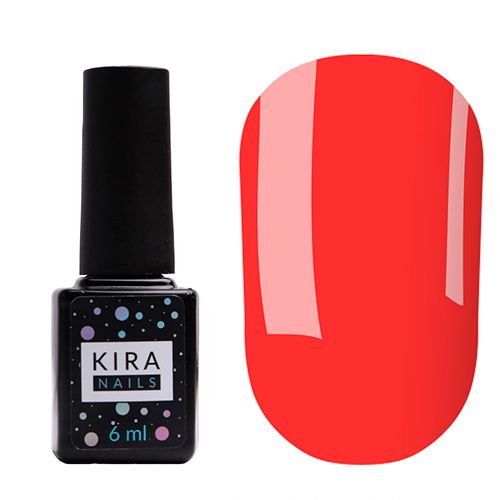 Kira Nails gel varnish No. 172 (coral, neon, translucent), 6 ml