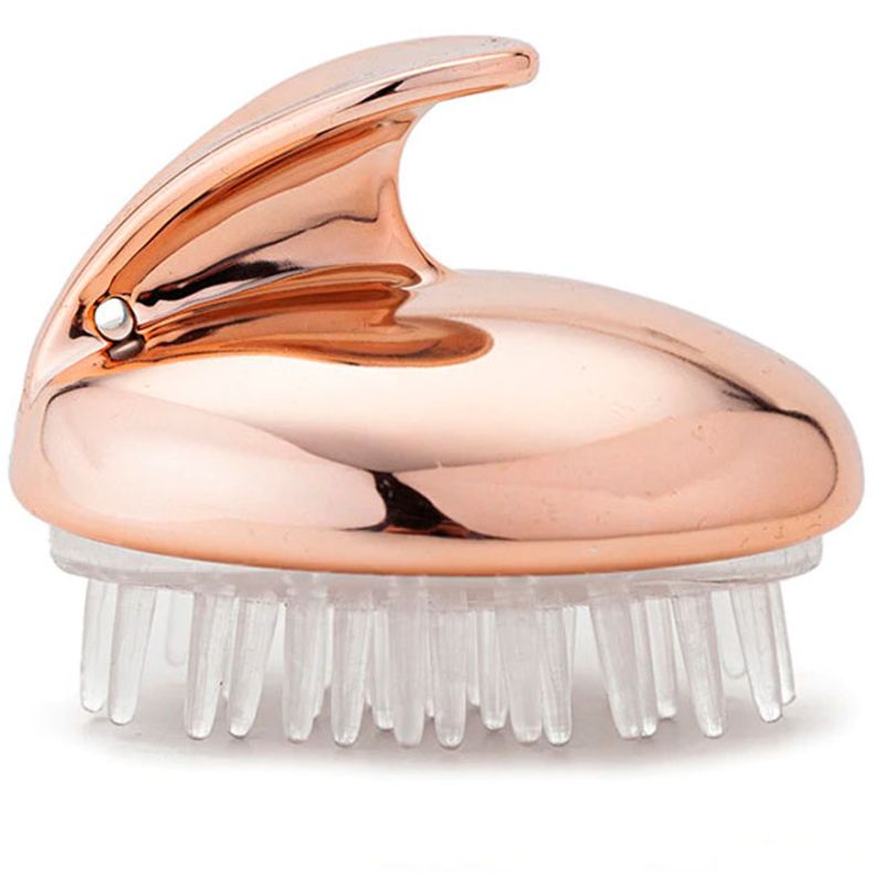 Massage brush for shampooing, gold