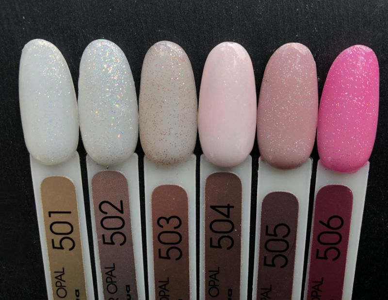 Гель-лак MOON FULL Opal color Gel polish №503 (бежевий напівпрозорий з дрібним рожевим шиммером), 8 мл