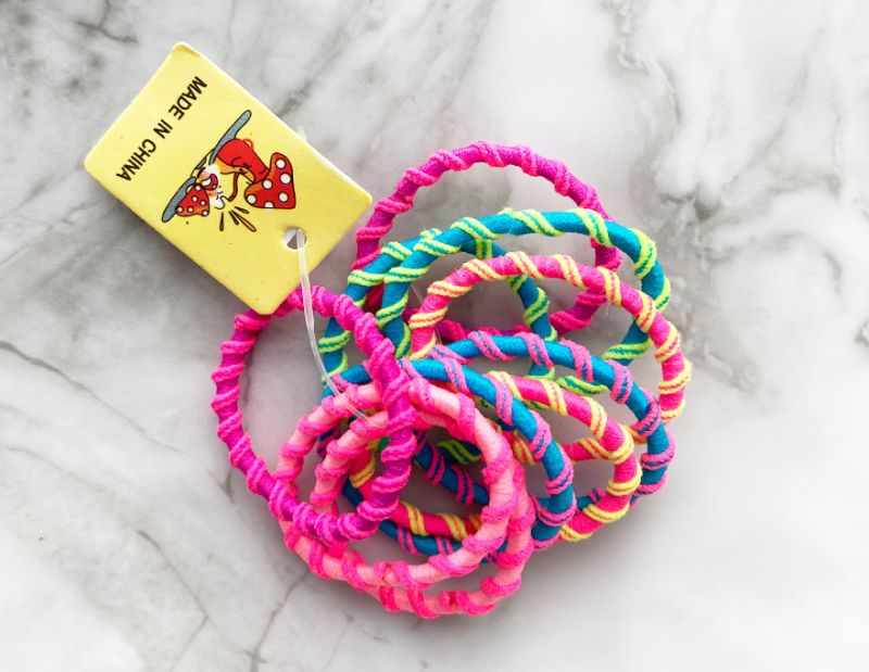 2.5 cm - bright multicolored - 10 pieces - ribbed