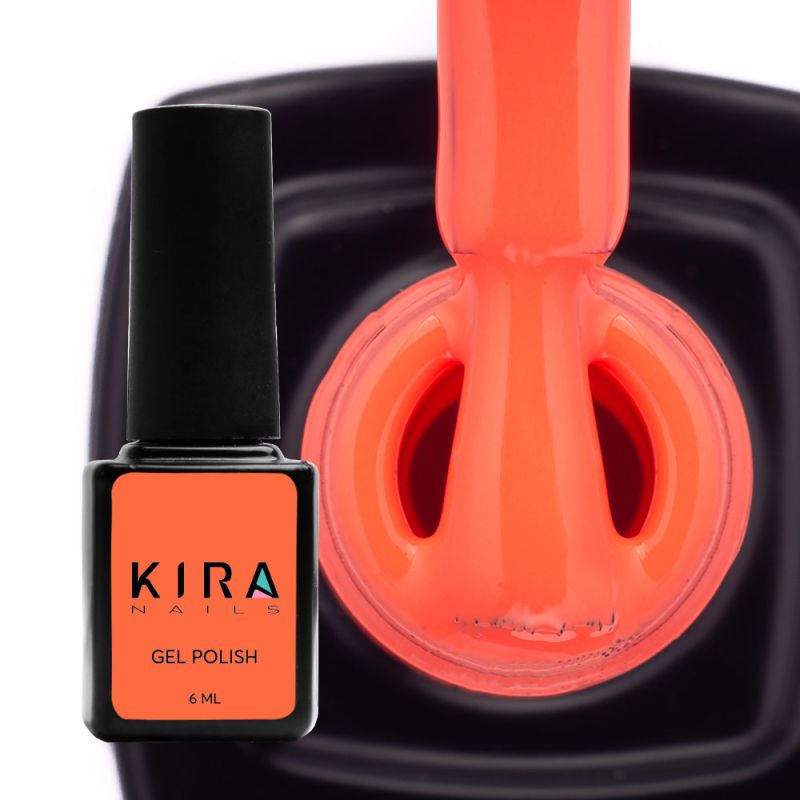 Kira Nails gel-varnish No. 107 (carrot, enamel, neon), 6 ml