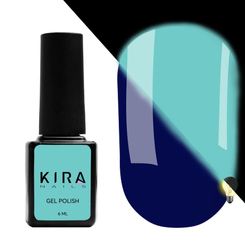 Гель-лак Kira Nails FLUO 010 (синий, флуоресцентный), 6 мл