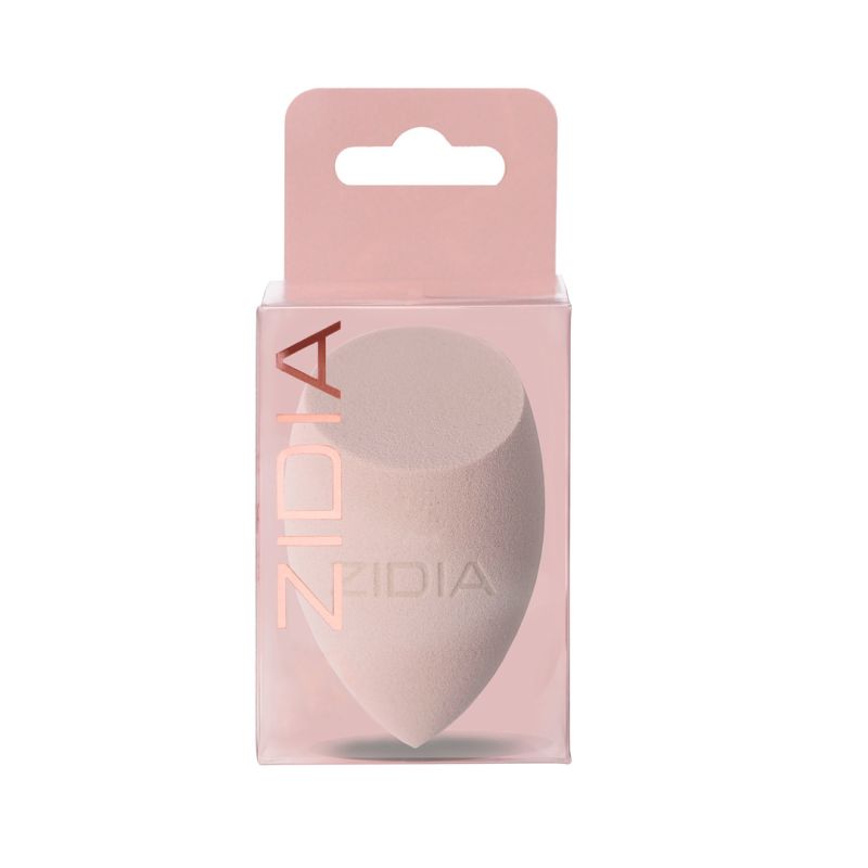 Спонж ZIDIA MakeUp Blender "Frieda", срезанная капля, серый в коробочке (без латекса)