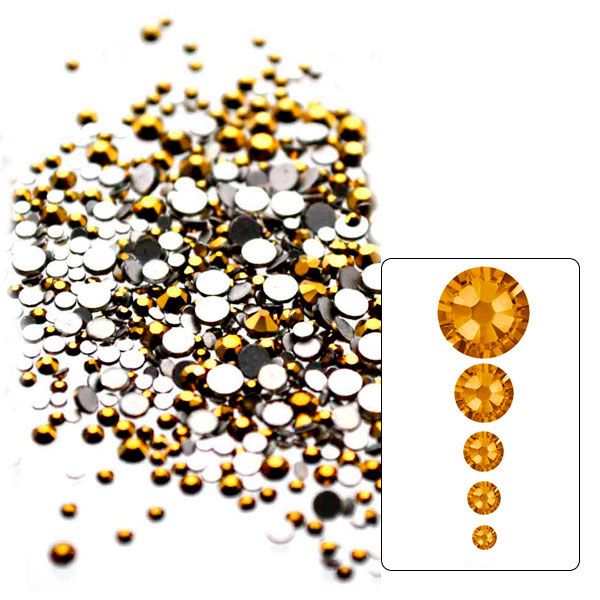 Komilfo стразы Gold, размер mix (1400 шт. в упаковке)