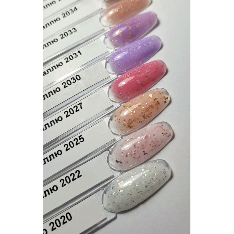 MOON FULL Potal Rubber Base Silena №2030 (purple-lilac with silver potal), 8 ml