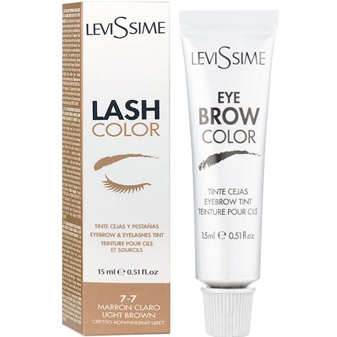 LeviSsime Lash Color Light Brown - краска для бровей и ресниц светло-коричневая №7-7, 15 мл