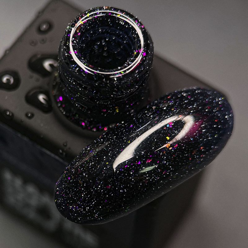 Nails Of The Day Base Reflective No. 03 (navy blue with purple and pink shimmer, reflective), 10 ml