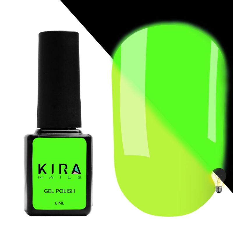 Гель-лак Kira Nails FLUO 003 (желтый, флуоресцентный), 6 мл