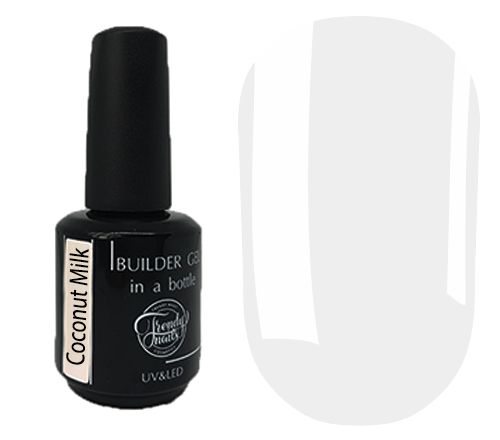 Trendy Nails Builder Gel in a bottle Coconut Milk (белый полупрозрачный), 15 мл