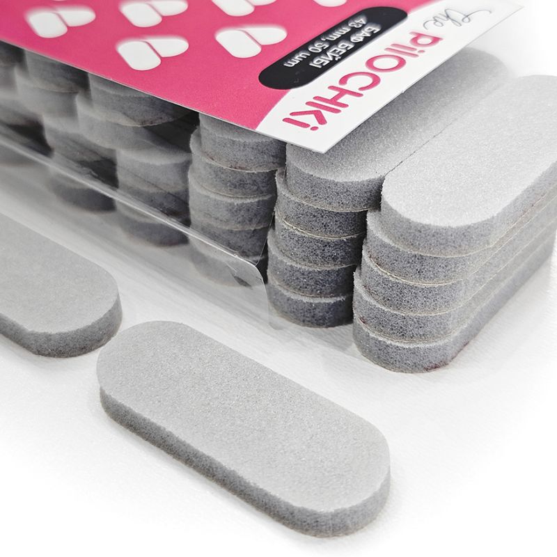 ThePilochki Replacement buffs for polishing nails, Baby 43 mm - 100 grit (gray), 50 pcs/pack.