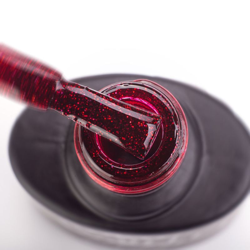 Gel Polish Komilfo DeLuxe Series G015 (dark red with glitter), 8 ml.