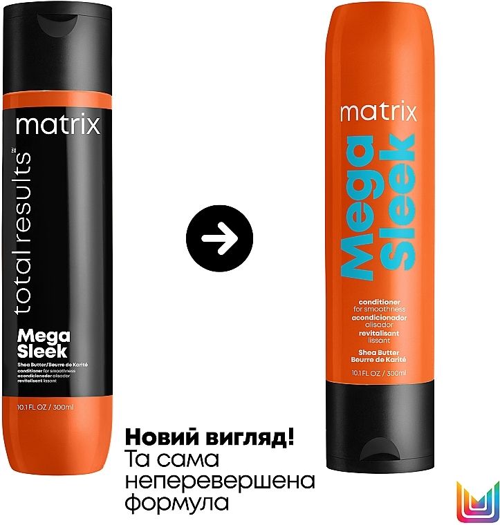 Matrix Total Results Mega Sleek Conditioner - Shea Butter Conditioner for Smooth Hair, 300 ml