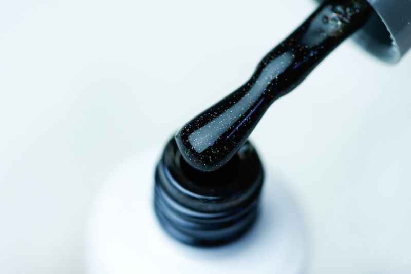 Gel varnish Atica Tonight GPM177 (black with multicolored micro-gloss), 7.5 ml