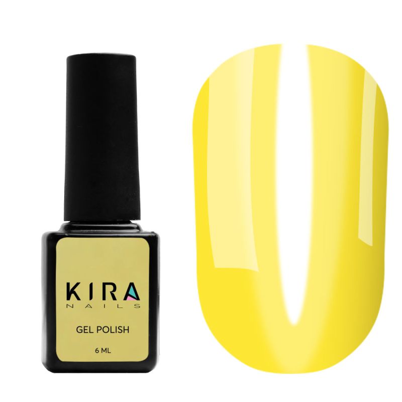 Kira Nails Vitrage gel varnish No. V02 (yellow, stained glass), 6 ml