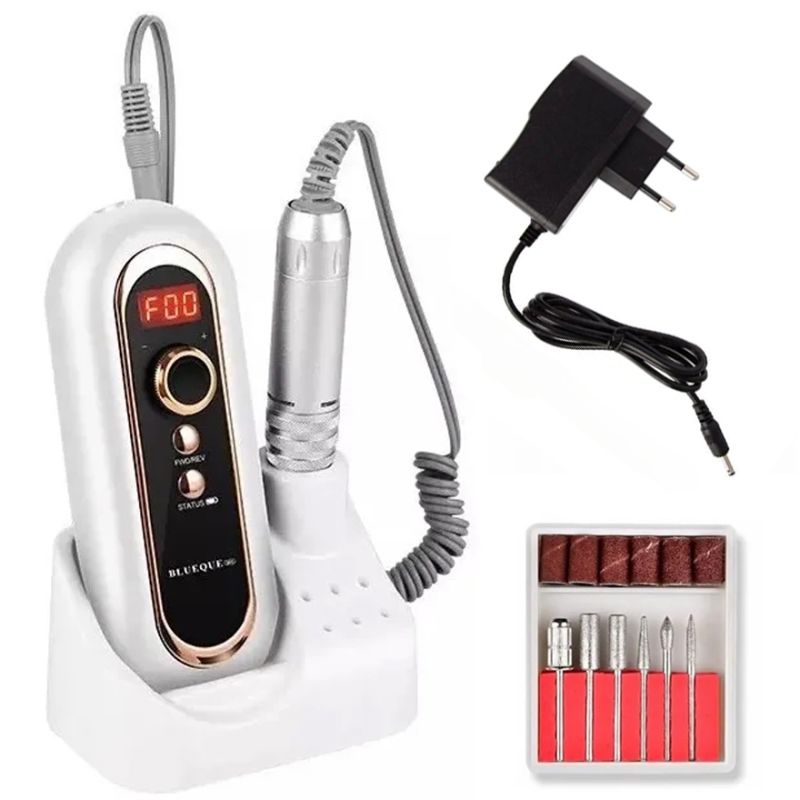 Battery manicure machine BQ-504A White (40W/30000 rpm) (1 month warranty)