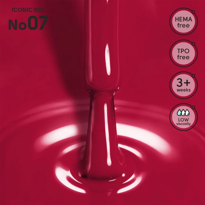 Shelly Гель-лак Iconic Red 07, 12 мл